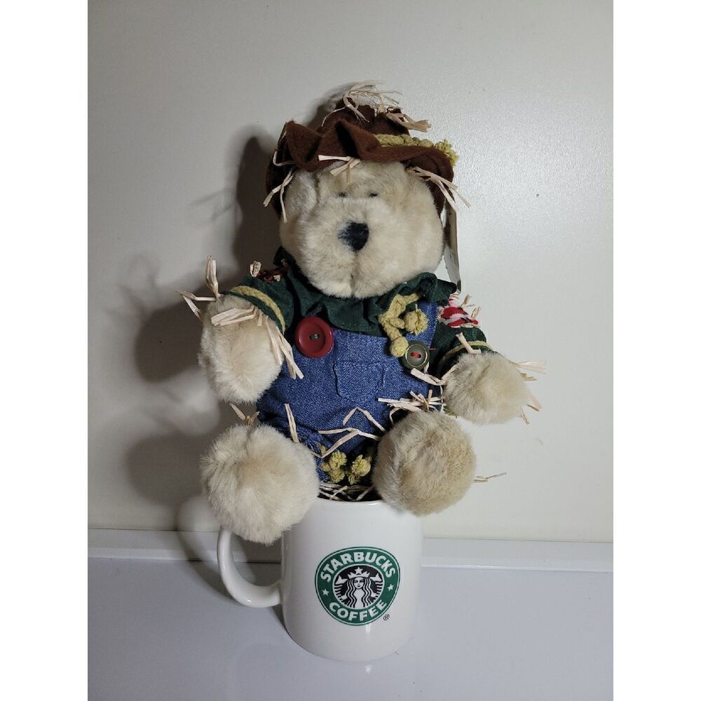 Starbucks Bearista Scarecrow Bear with ceramic cup